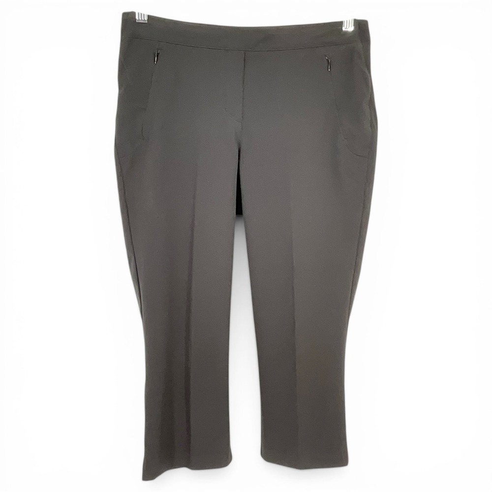 Nivo‎ Women Charcoal Gray Zipper Pocket Golf Activewear Straight Leg Pants 10